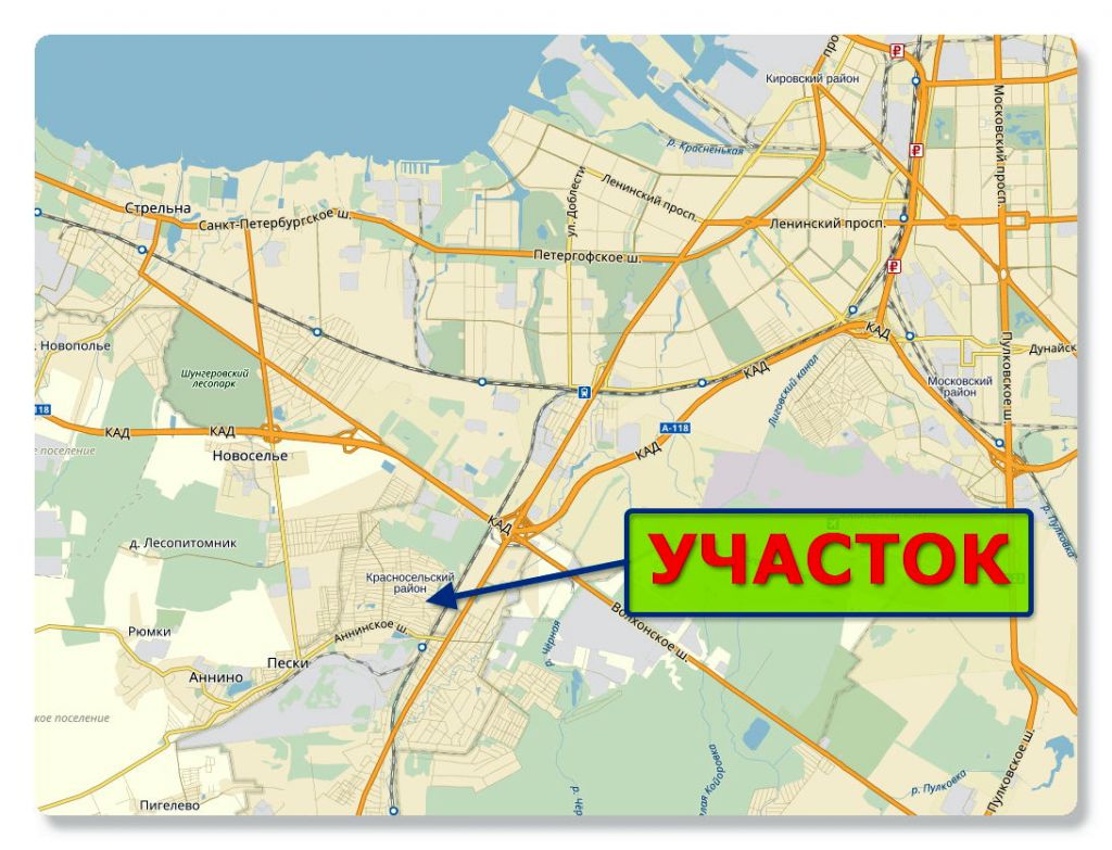 Карта горелово ленинградской области