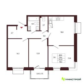 , 3-комн., Санкт-Петербург