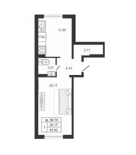 , 1-комн., Гатчина